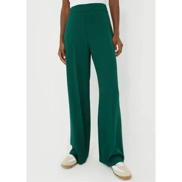 Tuckernuck Pants - New Tuckernuck Erin Satin Wide Leg Trouser Rainforest Green Small $178